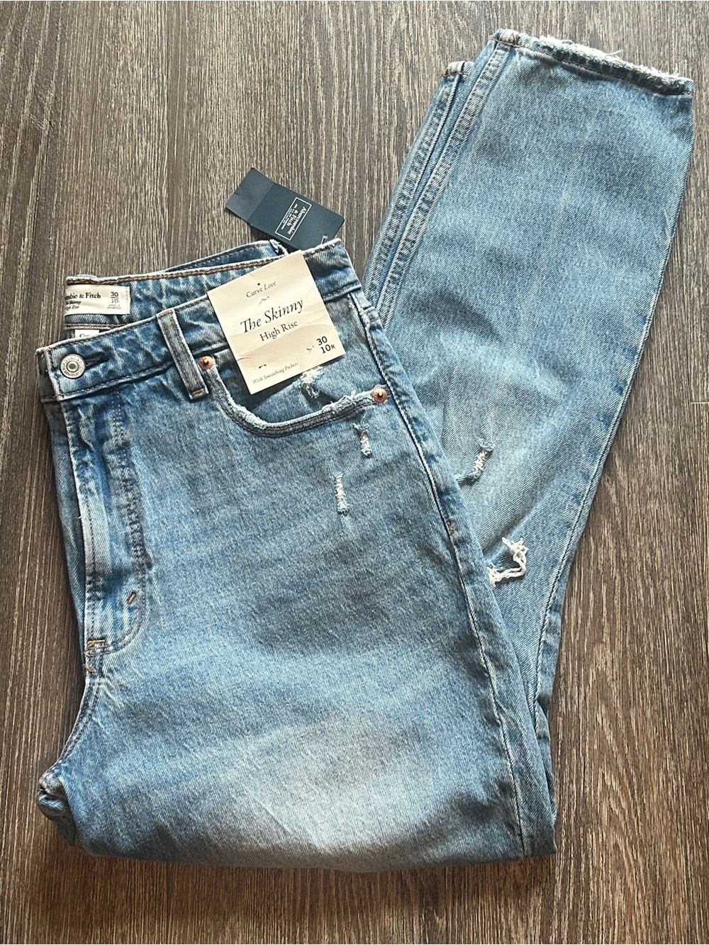 Abercrombie & Fitch Light Blue High-Rise Skinny Jeans